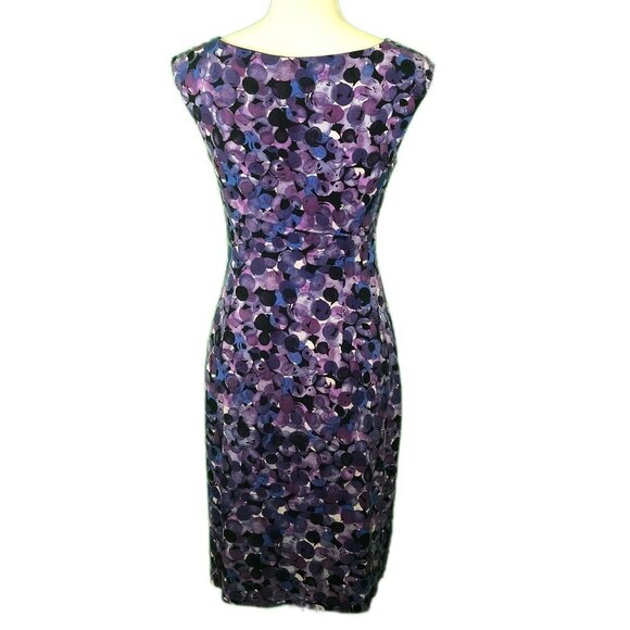 DRESSBARN (6P) Purple Boatneck Dress - Picture 3 of 13